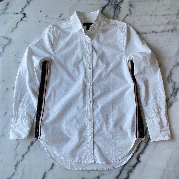 J.Crew Button Down White Shirt with Sequin Detail - Picture 4 of 16